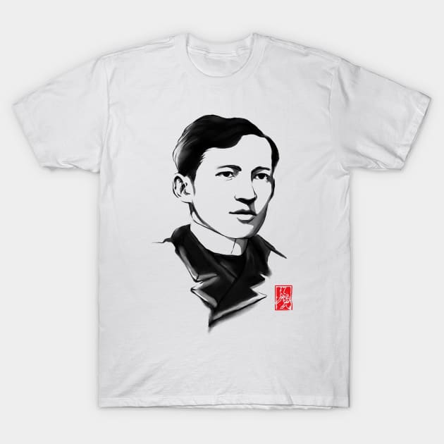 Sumi-e Series - Pinoy Hero - Jose Rizal T-Shirt by pinoytee